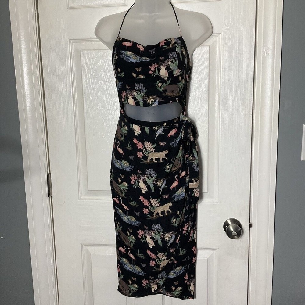 Reformation Salento Dress Full Wrap Cut Out Animal Print Resort Vacation MIDI 4